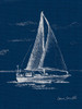 Sail Boat on Blue Burlap I Poster Print by Lanie Loreth - Item # VARPDX11030E