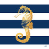 Gold Seahorse on Stripes II Poster Print by Julie DeRice - Item # VARPDX10200W