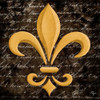 Scripted Gold Fleur de lis I Poster Print by Vivien Rhyan - Item # VARPDX10242A