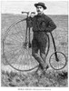 Thomas Stevens, 1884. /Namerican Bicyclist, Thomas Stevens, Who Cycled From San Francisco, California, To Boston, Massachusettes, In An Attempt To Bicycle Around The World. Wood Engraving From An American Newspaper Of 1884. Poster Print by Granger Co