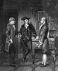 Baron De Kalb (1721-1780). /Ngerman Soldier. Baron Johann De Kalb (Center) Introducing The Marquis De Lafayette (Left) To American Diplomat Silas Deane In Paris, November 1776. Steel Engraving, 19Th Century. Poster Print by Granger Collection - Item