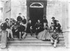George Armstrong Custer /N(1839-1876). American Army Officer. Custer At Center Right Between His Wife, Elizabeth, And Brother, Tom; His Father Reads At Upper Right: Photographed At Winter Quarters In 1865. Poster Print by Granger Collection - Item #