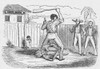 An Abolitionists Image Shows An Enslaved Slaveundergoes A Beating With A Hickory Paddle While Helplessly Contorting With Staffs And Ropes. Another Slave Executes The Beating Under The Supervision Of White Men. Ca. 1840. History - Item # VAREVCHISL009