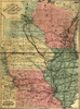 midwestern states showing drainage, cities and towns, administrative boundaries, and the railroad network with emphasis on the main line. Consolidated June 30, 1868, from Cedar Rapids and Burlington and the Cedar Rapids and St. Paul. Poster Print - I