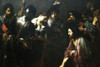 Christ and the adulteress.  High quality vintage art reproduction by Buyenlarge.  One of many rare and wonderful images brought forward in time.  I hope they bring you pleasure each and every time you look at them. Poster Print by Valentin Boulogne -