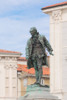 Piran, Primorska, Slovenia. Statue of Giuseppe Tartini, 1692-1770, violinist and composer born in Piran, by Venetian artist Antonio dal Zotto. The statue stands in the square named after him, Tartinijev Trg, or Tartini Square. Poster Print by Panoram