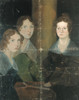 Bront� Sisters. /Ncharlotte Bront_ (1816-1855), English Novelist; Emily Jane Bront_ (1818-1848), English Novelist And Poet; And Anne Bront_ (1820-1849), English Novelist. Oil On Canvas, C1834, By Their Brother, Patrick Branwell Bront_. Poster Print b