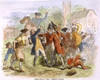 New York: Colonial Riot. /Na Fracas Between New Yorkers And British Soldiers In 1766. The Americans Had Restored A Liberty Pole Cut Down By The Redcoats. Wood Engraving, 19Th Century, After Felix O.C. Darley. Poster Print by Granger Collection - Item