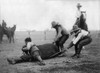 Wyoming: Rodeo, C1910. /Na Western Performer Known As 'Buffalo Vernon' Throwing A Steer With The Help Of Two Cowboys In A Bull-Dogging Contest During The Cheyenne Frontier Days Rodeo And Western Celebration In Cheyenne, Wyoming. Photograph, C1910. Po