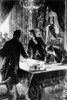 Louisiana Purchase, 1803. /Nthe Signing Of The Louisiana Purchase By (Left To Right) Marquis Fran�Ois De Barbe-Marbois, Robert Livingston, And James Monroe In Paris, 30 April 1803. Line Engraving, 1904, After A Drawing By Andr_ Castaigne. Poster Prin
