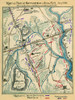 Map of part of battlefield of Bull Run July 1861 : showing positions of each army at opening of battle..  Buck Hill to the north and Bald Hill to the south. The locations of the Warrenton Turnpike and Market Road are included. Poster Print by Robert