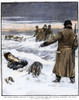 Dakota Blizzard, 1888. /Na Search Party Near Brandon (Present-Day South Dakota) Pulling Corpses From The Snow Following The Blizzard Of January 1888 In The Dakota Territory. Contemporary American Wood Engraving. Poster Print by Granger Collection - I