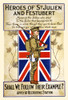 Heros of St. Julien and Festubert ... shall we follow their example?  Poster shows soldier in profile against a Union Jack. Text encourages enlistment, referring to 1915 battles of St. Julien and Festubert. Poster Print by Gazette Printing Co. - Item