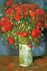 Red Poppies in a vase.  High quality vintage art reproduction by Buyenlarge.  One of many rare and wonderful images brought forward in time.  I hope they bring you pleasure each and every time you look at them. Poster Print by Vincent Van Gogh - Item