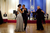 President And Michelle Obama Dance During The 2009 Nobel Banquet In The Hall Of Mirrors At The Grand Hotel In Oslo Norway. Michelle'S Silver Blue Gown Is By Azzedine Alaia With Her Trademark Ruching Through The Skirt. Dec. 10 2009. - Item # VAREVCHIS