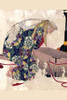 Ukiyo-e print illustration showing the demon Ibaraki posing as Watanabe no Tsuna's Aunt Mashiba, having tricked Tsuna, Ibaraki is shown here peering into the box where Tsuna stored its severed arm.  Watanabe no tsuna to ibaraki Poster Print by Taiso