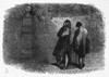 Romeo & Juliet. /Nbenvolio And Mercutio Calling After Romeo, Who Has Climbed Over The Wall Into The Capulets' Garden In Search Of Juliet, His 'Heart.' Wood Engraving After Sir John Gilbert, 1881, For William Shakespeare'S 'Romeo And Juliet.' Poster P