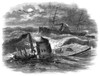 Civil War: Monitor Sinking. /Nsailors From The Uss Rhode Island Rescuing The Crew From The Monitor, Sinking In A Gale Off Cape Hatteras On 31 December 1862: Wood Engraving From A Contemporary American Newspaper. Poster Print by Granger Collection - I