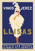 Spanish wine advertising poster for the brand Llisas.  Jerez-Xeres-Sherry is the designation of origin wine Spanish legally protects the raising and marketing of some of the wines traditionally called sherry . Poster Print by R. Clisas - Item # VARBL