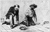 Frog Of Calaveras County, 1867. Jim Smiley, Simon Wheeler, And The Frog Dan'L In The Climactic Race From Mark Twain'S 'The Celebrated Jumping Frog Of Calaveras County, And Other Sketches.' Illustration, 1867. Poster Print by Granger Collection - Item
