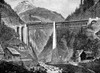 Saint Gotthard Tunnel. /Na Viaduct Of The Saint Gotthard Railway In The Maderan Valley, Switzerland, Shortly After The 1882 Opening Of The Saint Gotthard Tunnel. Wood Engraving From A Contemporary English Newspaper. Poster Print by Granger Collection