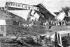 Railroad Accident, 1871. /Nscene At Bangor, Maine, After A Passenger Train On The Maine Central Railroad Broke Through A Bridge As It Entered The City, 9 August 1871. Wood Engraving From A Contemporary American Newspaper, After A Photograph. Poster P