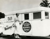 Roosevelt Caravan Trailer Traveled The Country In The 1936 Presidential Election. Female Campaign Worker Poses With A Trailer That Was Equipped With A Loud Speaker To Promote The Second Election Of The Roosevelt-Garner Ticket. Aug. 21 - Item # VAREVC