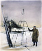 Robert Hutchings Goddard /N(1862-1945). American Physicist. With The First Liquid-Propellant Rocket To Take Flight, 16 March 1926, At Auburn, Massachusettes. Oil Over A Photograph From The Same Year. Poster Print by Granger Collection - Item # VARGRC