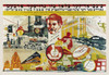 Full of charts and goals, a central head is surrounded by factories and industrial production.  These posters were printed in wide variety of languages including Arabic. This one is of course in Yiddish. Poster Print by unknown - Item # VARBLL0587005