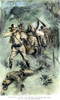 Las Guasimas, Cuba, 1898. /Nthe Heroic Stand Of The Rough Riders At The Battle Of Las Guasimas, Cuba, On 24 June 1898; Colonel Theodore Roosevelt Is Seen Second From Left: Colored Contemporary Drawing By W.A. Rogers. Poster Print by Granger Collectio