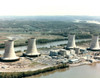 Three Mile Island Nuclear Generating Station Had Two Reactors Housed In The Cylindrical Concrete Containment Buildings. After Unit 2 On Right Melted Down On March 28 1979 Unit One Resumed Operation In 1984 And Is Licensed To Stay - Item # VAREVCHISL0