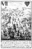 Capture Of Vigo, 1702. /Njohn Churchill (1650-1722), 1St Duke Of Marlborough, English Military Commander. The Capture Of Vigo, Spain, By The English Fleet, Oct. 12, 1702. Contemporary Playing Card. Poster Print by Granger Collection - Item # VARGRC00