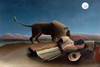 Sleeping Gypsy.  High quality vintage art reproduction by Buyenlarge.  One of many rare and wonderful images brought forward in time.  I hope they bring you pleasure each and every time you look at them. Poster Print by Henri Rousseau - Item # VARBLL
