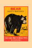 Thousands of companies manufactured matches worldwide and used a variety of fancy labels to make their brand stand out.  The match boxes had unusual topics but some were much prettier than others. Features a large black bear. Poster Print by unknown