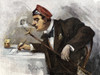 Heidelberg Student. /N'Der Pumpbrief.' A Student At The University Of Heidelberg, Germany, Sporting Several Dueling Scars, Writes Home For More Money. Wood Engraving, German, Late 19Th Century. Poster Print by Granger Collection - Item # VARGRC008973