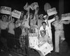 Wwii: Japan Surrender, 1945. /Ncivilians And Service Members In Honolulu, Hawaii, Celebrating And Holding Copies Of The 'Honolulu Advertiser' Annoucning Japan'S Acceptance Of The Potsdam Decree, 10 August 1945. Poster Print by Granger Collection - It