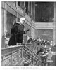 Prince Otto Von Bismarck /N(1815-1898). Prince Otto Von Bismarck-Schonhausen. Prussian Statesman. Bismarck Giving A Speech At The Session Of The Reichstag On 11 January 1887. Contemporary American Wood Engraving. Poster Print by Granger Collection -