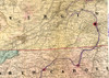 Map of Mosby's route through Virginia and North Carolina.  Virginia and North Carolina includes annotations by Sneden showing the route taken by Mosby's troops and their prisoners from Culpeper, Va., to Charlotte, N.C. Poster Print by Robert Knox Sne