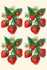 Four bunches or strawberries.  In the 1930's the classic homemaker could purchase decals, applied by water, to decorate the kitchen, furniture, or anything else they desired.  These are samples directly from the salesman's sample book. Poster Print b