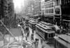 Photograph from the rich history of the City of Philadelphia, Pennsylvania.  On parade are trolleys.  The city voted to use trolleys instead of an underground metro system and they took pride in these mass transit vehicles. Poster Print by Free Libra