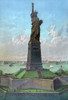 Statue Of Liberty. Liberty Enlightening The World The Colossal Statue By Bartholid. Presented By The French People To America. As It Will Appear On Its Pedestal On Bedloes Island In New York Harbor. Chromolithograph Ca. 1884 History ( - Item # VAREVC