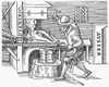 Magnetizing Iron, 1600. /Na Blacksmith Hammering A Heated Iron Bar To Be Magnetized, With Its Ends Pointing Towards The Magnetic North And South Poles. Woodcut From William Gilbert'S 'De Magnete,' London, 1600. Poster Print by Granger Collection - It