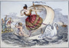 Lola Montez (1818-1861). /Nn_E Marie Dolores Eliza Rosanna Gilbert. Irish Dancer And Adventuress. Cartoon, 1851, Showing Lola Montez Leaving Europe For American Sped By The Bitter Tears Of Kings And Emperors. Poster Print by Granger Collection - Item