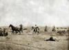 Texas: Cowboys, C1908. /Na Cowboy Laying The Ground After Being Thrown From His Horse With Cowboys On Horseback Coming To His Aid On The Turkey Track Ranch In Texas. Photograph By Erwin Evans Smith, C1908. Poster Print by Granger Collection - Item #