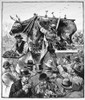 Presidential Campaign, 1884. /Ndemocrats And Their Guests Enjoying A Tammany Hall-Sponsored Roast At A Political Barbecue In Harlem, New York City, 1884. Wood Engraving From A Contemporary American Newspaper. Poster Print by Granger Collection - Item