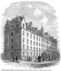London: Lodging House. /Nthe Gothic-Style Model Lodging-Houses To The Design Of H. Ardbishire And Built By Miss Burdett Coutts To Provide Cheap And Wholesome Rooms To The Poor. Wood Engraving, English, 1862. Poster Print by Granger Collection - Item