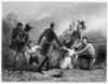 John Ellis Wool (1784-1869). /Namerican Army Officer. Brigadier General Wool Rescuing A Mexican Family From A Band Of Native Americans During The Mexican War, 1846. Steel Engraving, 19Th Century, After A Painting By Henry Warren (1789-1879). Poster P