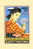 Thousands of companies manufactured matches worldwide and used a variety of fancy labels to make their brand stand out.  The match boxes had unusual topics but some were much prettier than others. This cover features a chinese woman holding a fan. Po