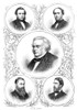 New Ministry, 1869. /Nthe New Ministry - George Robinson, Earl De Grey & Ripon; John Wodehouse, Earl Of Kimberley; John Bright, Hugh Childers, And Spencer Cavendish, Marquis Of Huntington. Engraving, 1869. Poster Print by Granger Collection - Item #