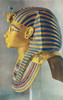 Tutankhamun.  The solid gold portrait mask which covered the head of the young Pharaoh's Mummy.  Egyptian pharaoh of the 18th dynasty, ruled c. 1332 BC _ 1323 BC.  From The Illustrated London News, Silver Jubilee Record Number, 1910 - 1935 Poster Pri